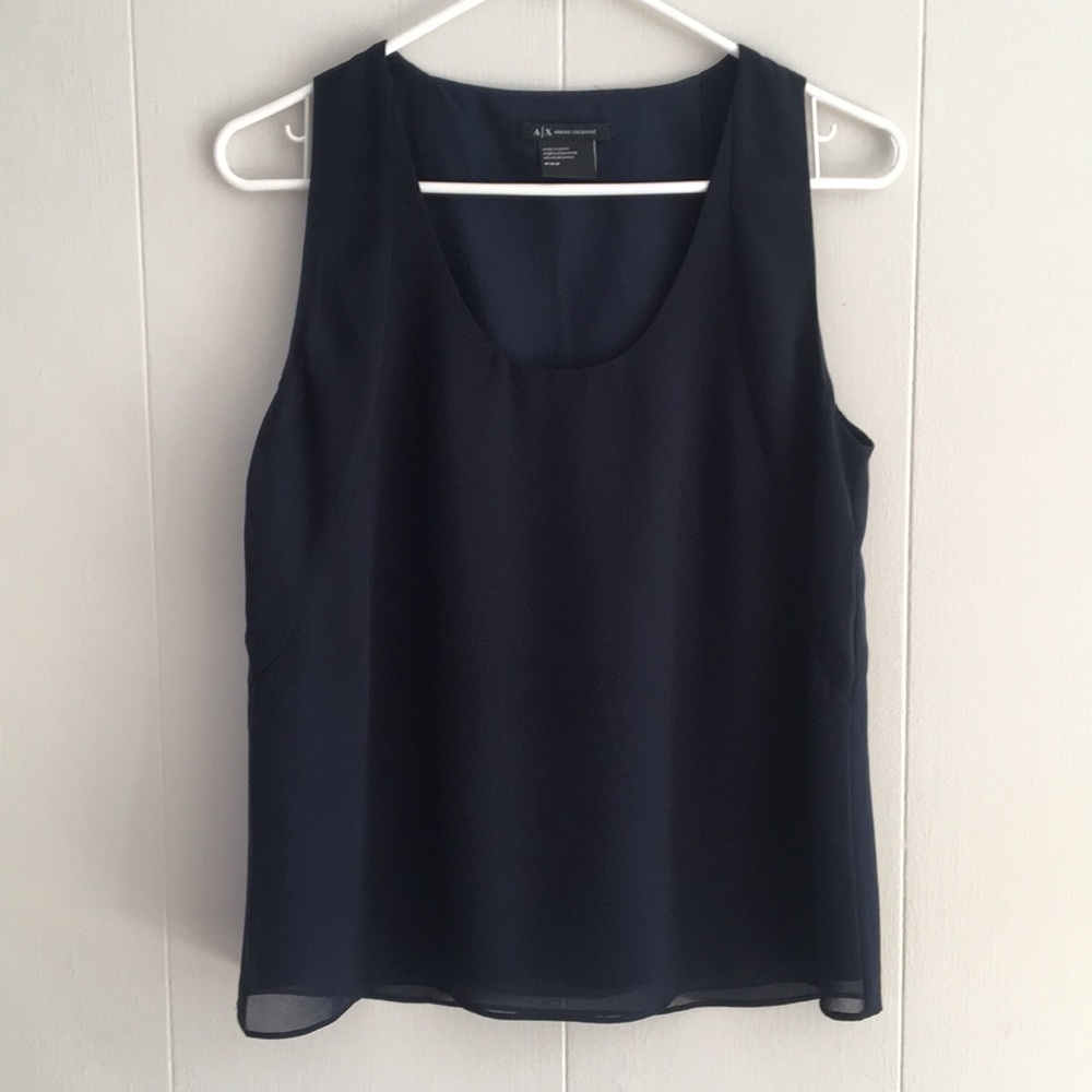 Armani Exchange navy sleeveless blouse